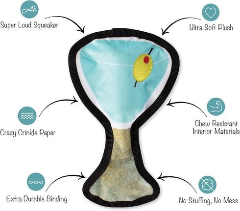 Fringe Studio Squeaker Pet Toy, Martini (729005)...