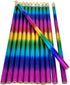 Shiny Metallic Colorful Rainbow Standard #2 Lead Pencils (7.5") Wood with Top Eraser. (48)...