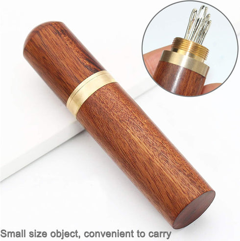 4 Pieces Sewing Needles Holder Sewing Storage Case Wooden Needle Storage Case Box for Sewing Supplies Storage...