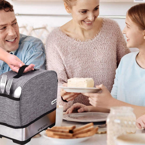 2 Slice Toaster Cover with Pockets, Small Appliance Cover can Hold Jam Spreader Knife & Toaster Tongs, Dust and Fingerprint Protection, Machine Wa...