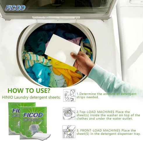 Laundry Detergent Sheets - 90 Sheets (up to 180 loads) - Eco detergent & Hypoallergenic - Rapid Dissolving - No leftover residue - Portable and Tr...