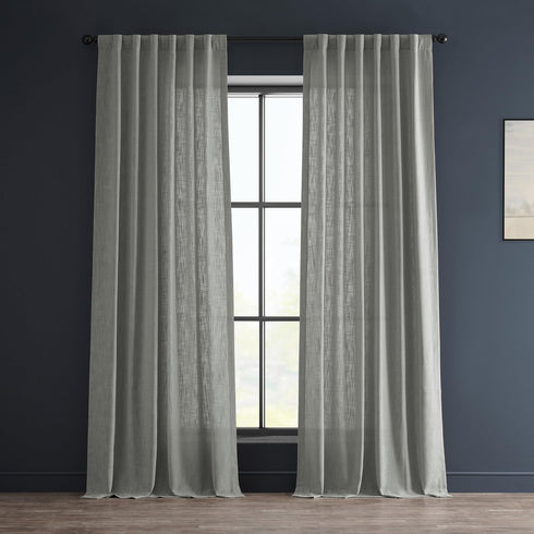 HPD Half Price Drapes Premium Heavy Faux Linen Curtains for Living Room (1 Panel), 50W x 108L Light Filtering Curtains 108 Inches Long Window Curt...