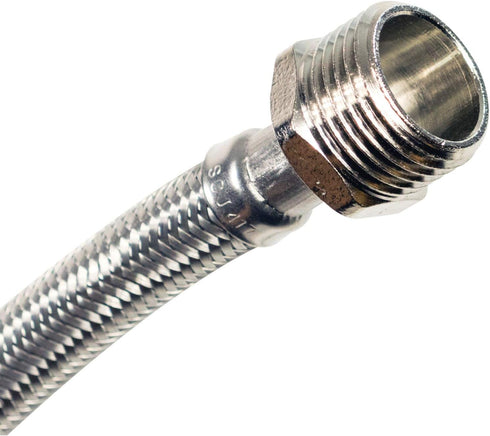 Certified Appliance Accessories WI12SSFM Braided Stainless Steel Water-Inlet Hose, 1ft
