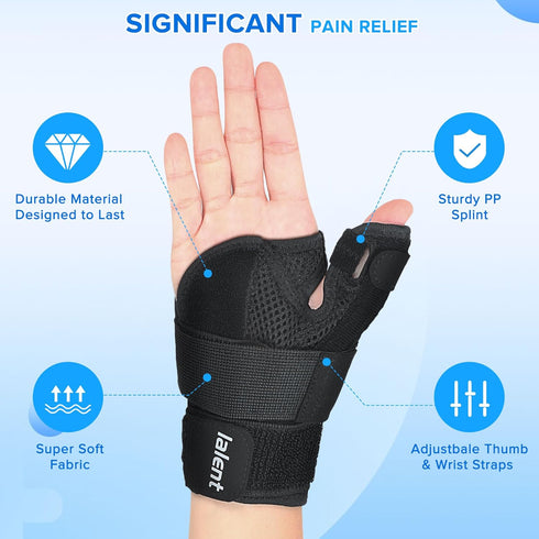 Thumb Brace for Right or Left Hand, Trigger Thumb Spica Splint for Carpal Tunnel, Tendonitis, & Arthritis in Hands or Fingers, CMC, Pain Relief - ...
