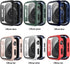 6 Pack Hard Case Compatible for Apple Watch Series 3 38mm with Built-in Tempered Glass Screen Protector,JZK Thin Bumper Full Coverage Bubble-Free ...