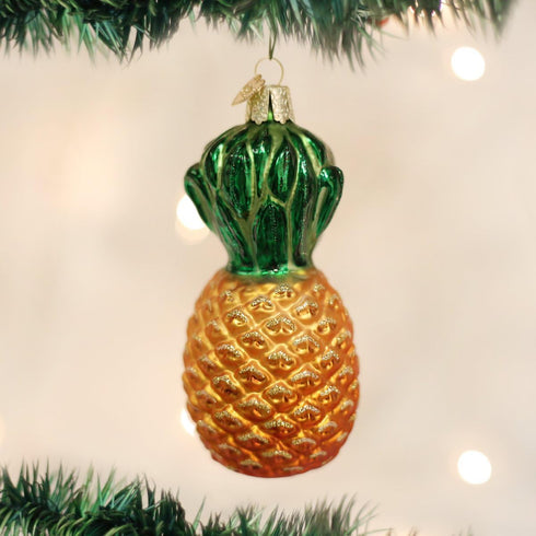 Old World Christmas Fruit Selection Glass Blown Ornaments for Christmas Tree, Pineapple...