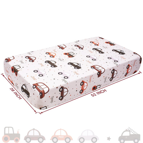 Cloele Fitted Crib Sheet - Baby Nursery Sheet 100% Polyester 1 Pack Cozy Bed Sheet for Standard Crib and Toddler Mattresses - Car Nursery Bed Shee...