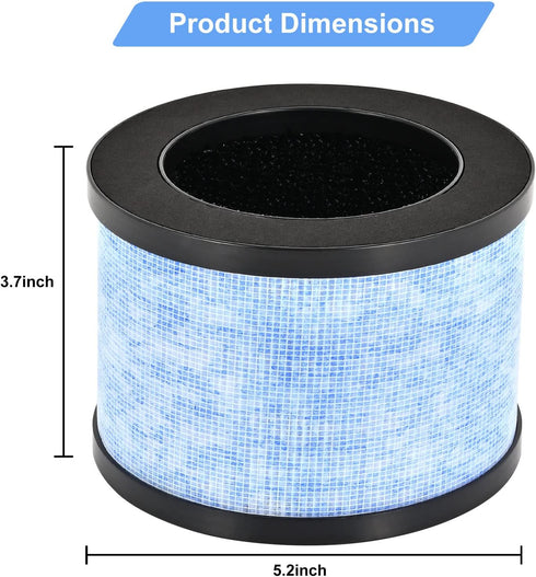 MK06 H13 True HEPA Filters Replacement for AROEVE MK01 MK06 and Kloudi Air Purifier DH-JH01, Intelabe EPI080/EP1080, Elechomes EPI081/EP1081, H13 ...