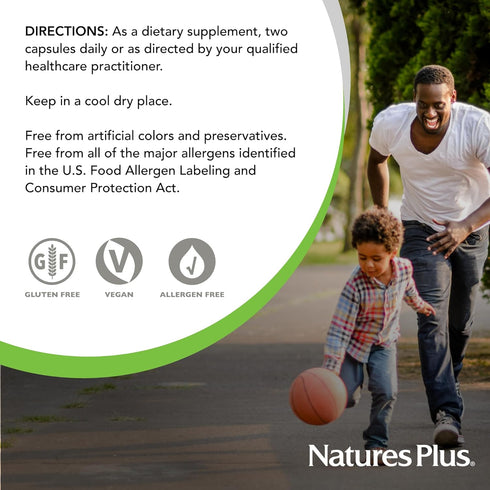 NaturesPlus Hema-Plex Iron - 60 Fast-Acting Capsules - 85 mg Chelated Iron + Vitamin C & Bioflavonoids for Healthy Red Blood Cells - Vegan, Gluten...
