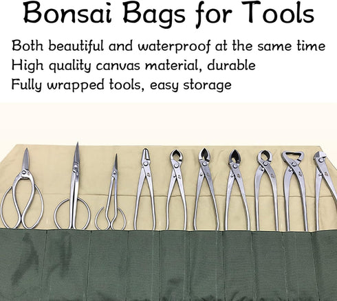 Multi-Functional Bonsai Tool Organiser - Compact and Durable - Waterproof Canvas Bonsai Tool Bag - Ideal for Organising and Protecting Your Bonsai...