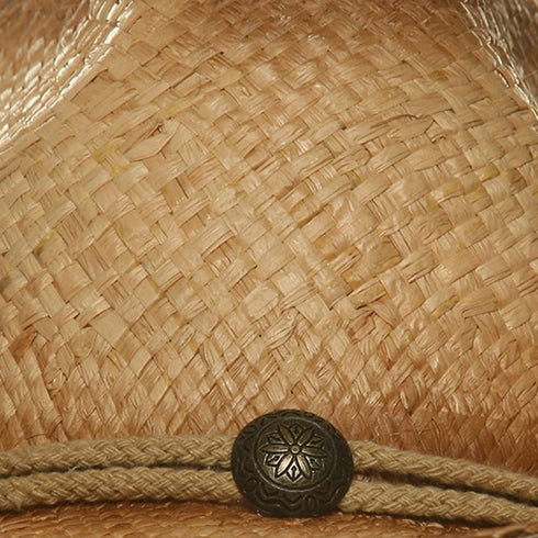 MG Tea Stain Raffia Straw Cowboy Hat (Natural), Natural Tea, Size One Size...