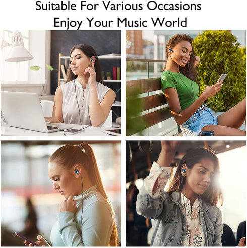 in-Ear Monitors, Wired Earbuds with Tesla Technology Headphone MMCX Detachable Cables,Noise-Isolating in Ear Earbuds for Musicians Drummer HiFi St...