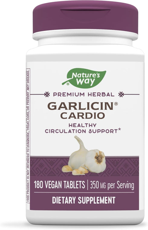 Nature's Way Premium Herbal Garlicin Cardio, 350 mg per serving, 180 Count...
