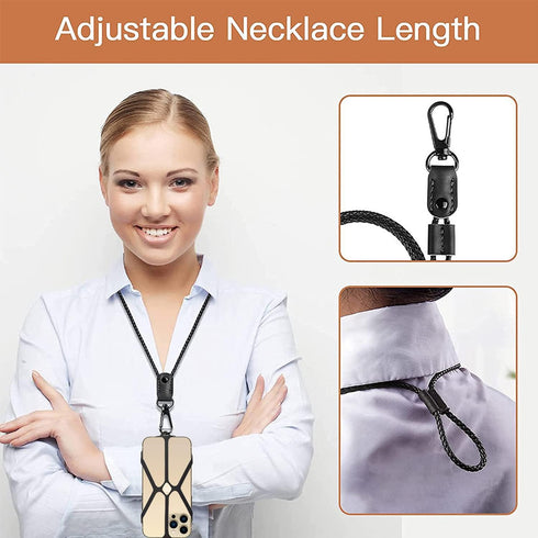 Cell Phone Lanyard, Phone Lanyards for Around The Neck, 2 in 1 Phone Strap with Silicone Phone Holder and Patch, Fits iPhone and Most Cell Phones ...