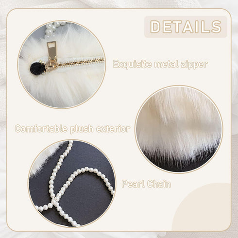 Ynport Faux Fur Bag for Women Fuzzy Evening Clutch Fluffy Feather Shoulder Purse Small Cute Furry Phone Crossbody Handbags...