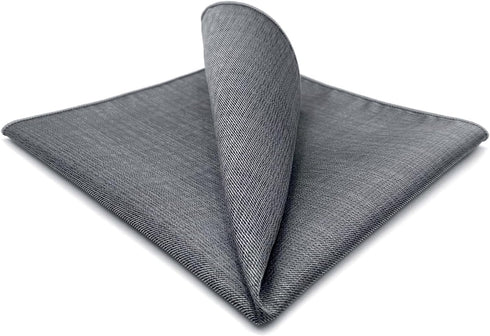 SHLAX&WING Solid Color Grey Silk Matching Pocket Square 12.6 inches Large...