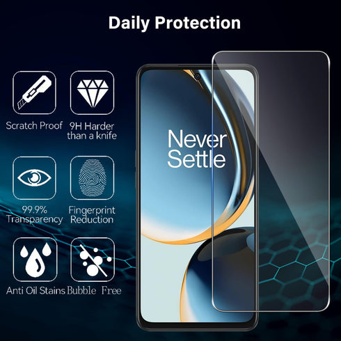 Screen Protector for OnePlus Nord N30 5G, 9H Hardness Tempered Glass Film, Fingerprint Unlock, Anti-Scratch, Bubble Free, Case Friendly, HD Clear ...
