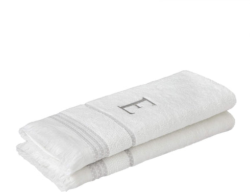 SKL Home Casual Monogram Hand Towel (2-Pack), E, 16x26, White...