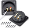 Kalevel 2pcs Speaker Box Terminal Cup Square 3.1in Push Spring Double Binding Post Connector Box with Screws for DIY Home Car Stereo...