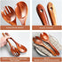 Salad Servers,Wooden Salad Tongs,10.2in Serving Utensils Set,Acacia Salad Spoon and Fork Set Long Handle Salad Server Set Wood Serving Utensils...