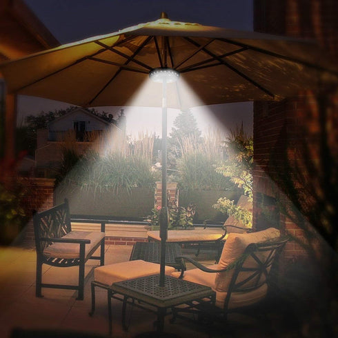 Patio Umbrella Light 3 Brightness Modes Cordless 28 LED Lights at 200 lumens-4 x AA Battery Operated,Umbrella Pole Light for Patio Umbrellas,Campi...