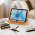 Pezin & Hulin Bamboo Tablet Stand Adjustable, Desktop Cell Phone Stand Holder Dock Compatible with Pad 9.7, 10.5, 12.9, Air 2 3 4 Mini, Kindle, Ph...