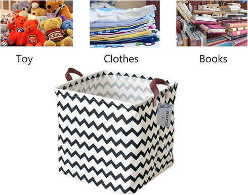 Storage Basket Fabric Organizer Bin for Toys, Books, Clothes, Pets,Perfect for Bedroom/Office/Nursery/Shelves(Polyline)...