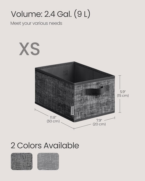 SONGMICS Storage Baskets, Set of 3 Fabric Storage Bins, 11.8 x 7.9 x 5.9 Inches, Foldable Closet Organizer for Shelves, 2 Handles, Label Holders, ...
