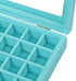 MeJell 24 Slot Velvet Glass Jewelry Box Organizer Rings Earrings Tray Display Storage Case...
