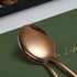 Rose Gold Serving Spoons 4 Pieces, Kyraton Titanium Plating Serving Spoon, Include 2 Serving Spoon And 2 Slotted Spoons, Stainless Steel Serving U...
