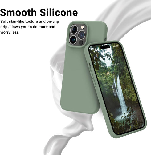 OTOFLY Designed for iPhone 14 Pro Case, Silicone Shockproof Slim Thin Phone Case for iPhone 14 Pro 6.1 inch (Calke Green)...