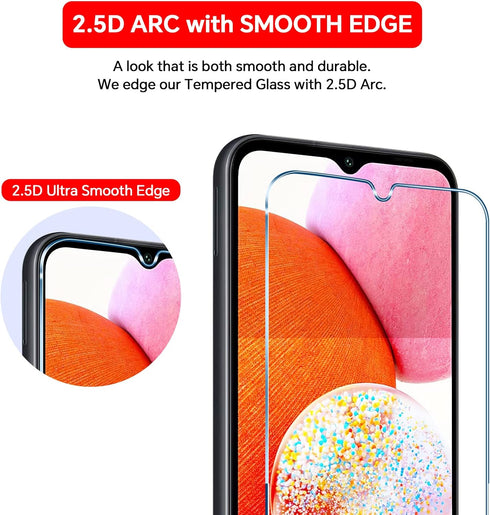 ? 3+3 PACK?Romuto Designed for Samsung Galaxy A14 5G Screen Protector Samsung A14 5G Screen Protector Tempered Glass Film,?EasyInstall Tool?9H, Ul...