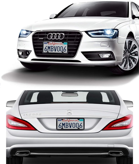 Indeed BUY License Plate Frames Black, 2 Pcs 4 Holes Car Licenses Plate Covers Stainless Steel Holders Frame for Plates with Screw Caps....