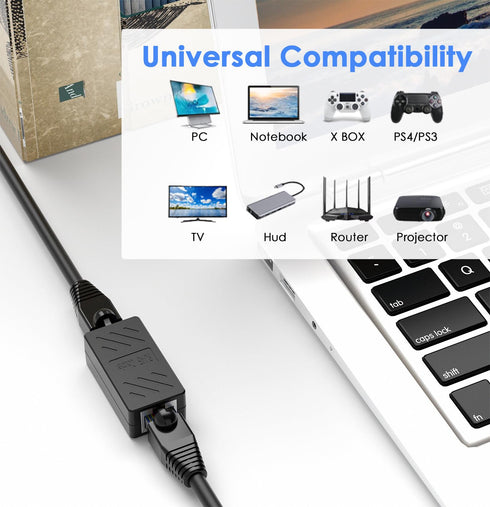 LVY Ethernet Extender RJ45 Couplers Network Cable Coupler Cat 5 Coupling Lnternet Female to Female Connector Lnline Coupler for Cat5/ Cat5e/ Cat6e...