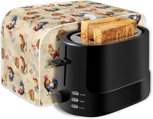 Vintage Rooster Toaster Protection Cover for Standard 2 Slice Toaster Kitchen Bakeware Bread Maker Covers Kitchen Appliance Bread Maker Protection...