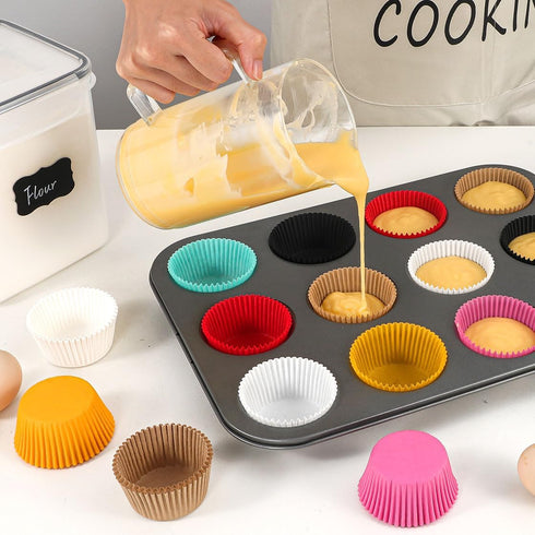 Standard Natural Cupcake Liners for Baking 200 Counts - Caperci Greaseproof Muffin Baking Cups for Wedding Birthday Party Baby Shower Festivals (N...