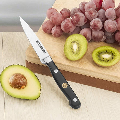 Gioventù Paring Knife 4 inch - Small Kitchen Knife Forged from German Stainless Steel 5Cr15Mov (HRC58), Full Tang, Sharp Paring Knives for Cutting...