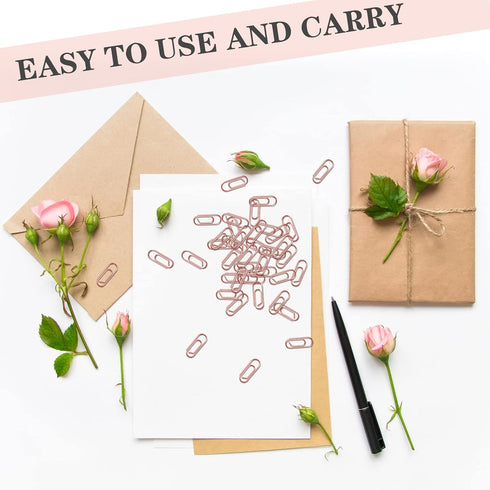 100 Pieces Metal Mini Paper Clips 3/5 Inch Finish Steel Paper Clip Metal Journaling Paper Clamps Office Paperclip for Paper Document Sorting and O...