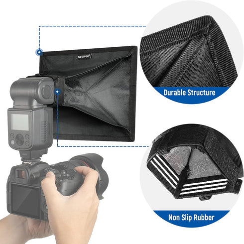 NEEWER Flash Diffuser Light Softbox 9" x 7", Universal, Collapsible with Storage Pouch Compatible with Canon Nikon Sony Godox Yongnuo NEEWER speed...