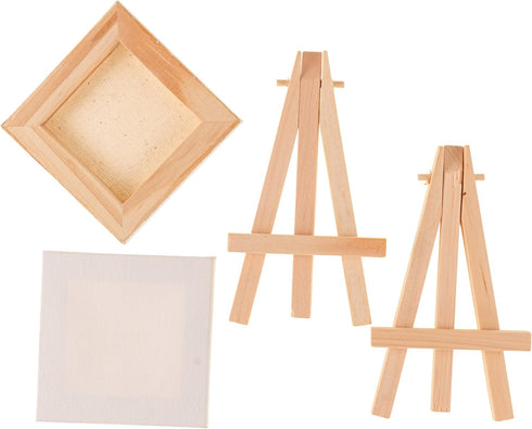 Hello, Artist! Party Pack Mini Canvas with Easel, 4 Pieces, None...
