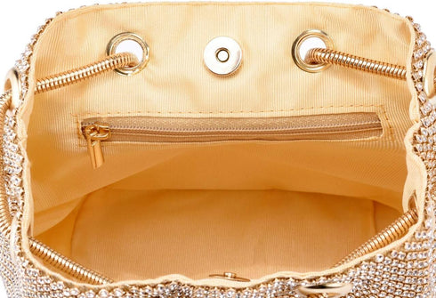 Women Rhinestones Crystal Clutch Mini Evening Bags Bucket Bag Party Prom Wedding Small Shoulder Cross-body Purses...
