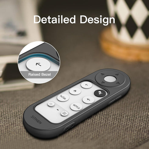 SITHON Silicone Case for Chromecast with Google TV 2020 Voice Remote, Shockproof Anti Slip Protective Cover with Anti-Lost Lanyard Strap for Googl...