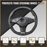 K KNODEL Universal Fit Steering Wheel Cover, Microfiber Leather Car Steering Wheel Cover, Anti-Slip Car Wheel Protector, 15 Inch (Black)...