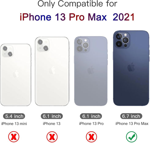 BAISRKE Compatible with iPhone 13 Pro Max Case,Clear Case with Flowers,for Girly Women,Shockproof Floral Pattern Hard Back Cover for iPhone 13 Pro...