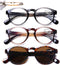 AQWANO 3-Pack Bifocal Computer Reading Glasses Blue Light Blocking, Lightweight Comfort Ultra-Thin Stylish Round Bifocal Readers Sunglasses, 3.5...
