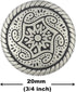 Bezelry 12 Pieces Celtic Mandala Metal Shank Buttons. 20mm(3/4 inch) (Antique Silver)...