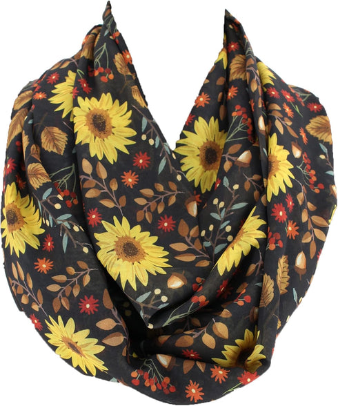 Etwoa's Sunflower Infinity Scarf Circle Scarf Loop Scarf...