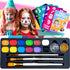 Transon 12colors Face Painting Kit for Kids Adults Non-toxic Water-based Paint with Brushes Stencils and Glitters...