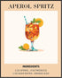 Posterizer 1 pcs-Aperol Spritz Bar Cocktail Trendy Art Print-Kitchen & Bar Art-GIft for Men Women Teens-Art for Cafe, Restaurant, Coffee Bar - unf...