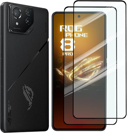2 Pack Screen Protector for ASUS ROG Phone 8 Pro 5G / ASUS ROG Phone 8 5G, 2 Tempered Glass Screen Protector,Case Friendly,Scratch Resistant,Black...